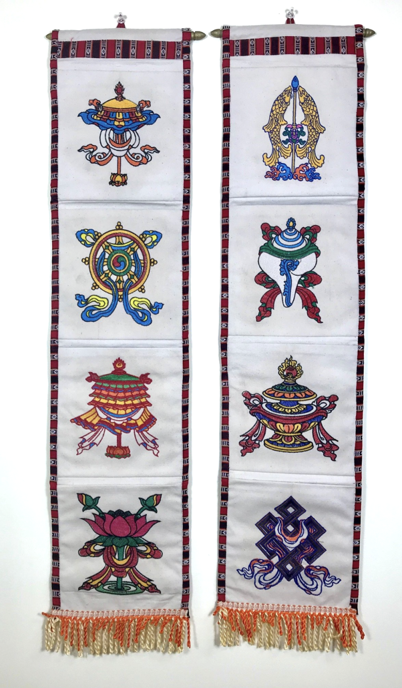 8 Auspicious Symbol Banner Set with Pockets