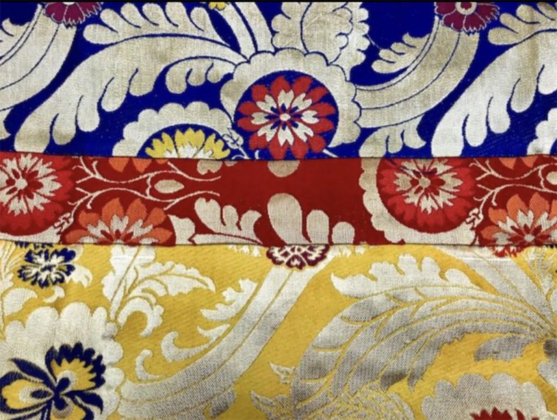 Altar Cloth with Yellow, Red and Blue Floral Brocade - Image 3
