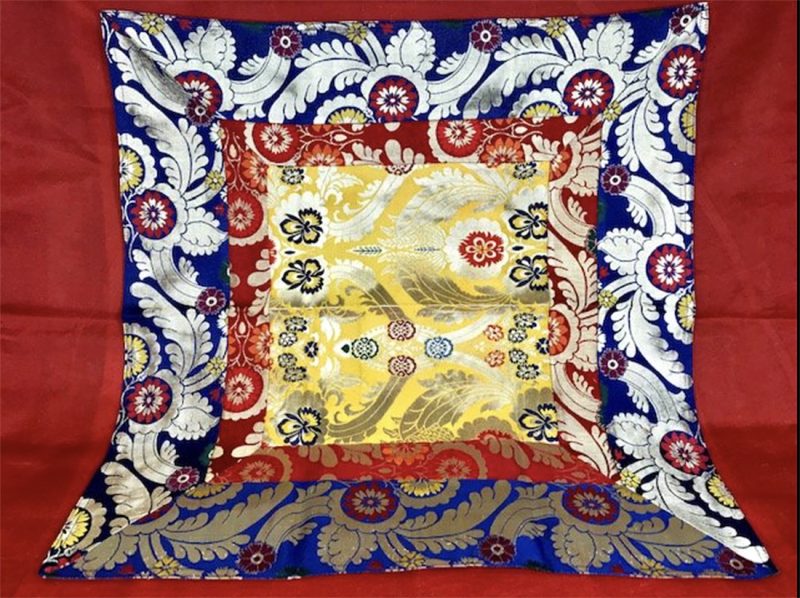 Altar Cloth with Yellow, Red and Blue Floral Brocade