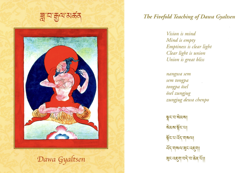 Dawa Gyaltsen: The Fivefold Teaching Card