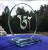 Etched glass with Tibetan “A” Calligraphy by Tenzin Wangyal Rinpoche