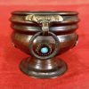 Hammered Metal Yril Bowl with Stones and Medallions - Image 2