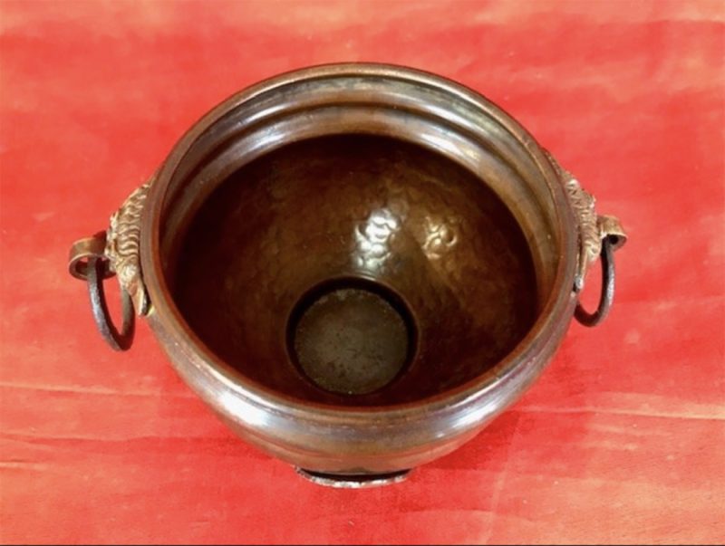 Hammered Metal Yril Bowl with Stones and Medallions - Image 3