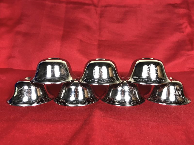Offering Bowl set of 7: White Metal, 3.5″ diameter