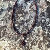 Rosewood Mala on Elastic with Dharma Wheel