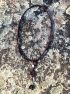 Rosewood Mala on Elastic with Dharma Wheel