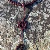 Rosewood Mala on Elastic with Dharma Wheel - Image 2