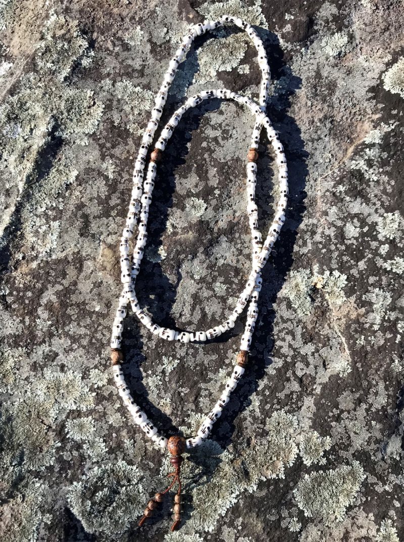 Skull Shaped Bone Mala with Raktu Seed