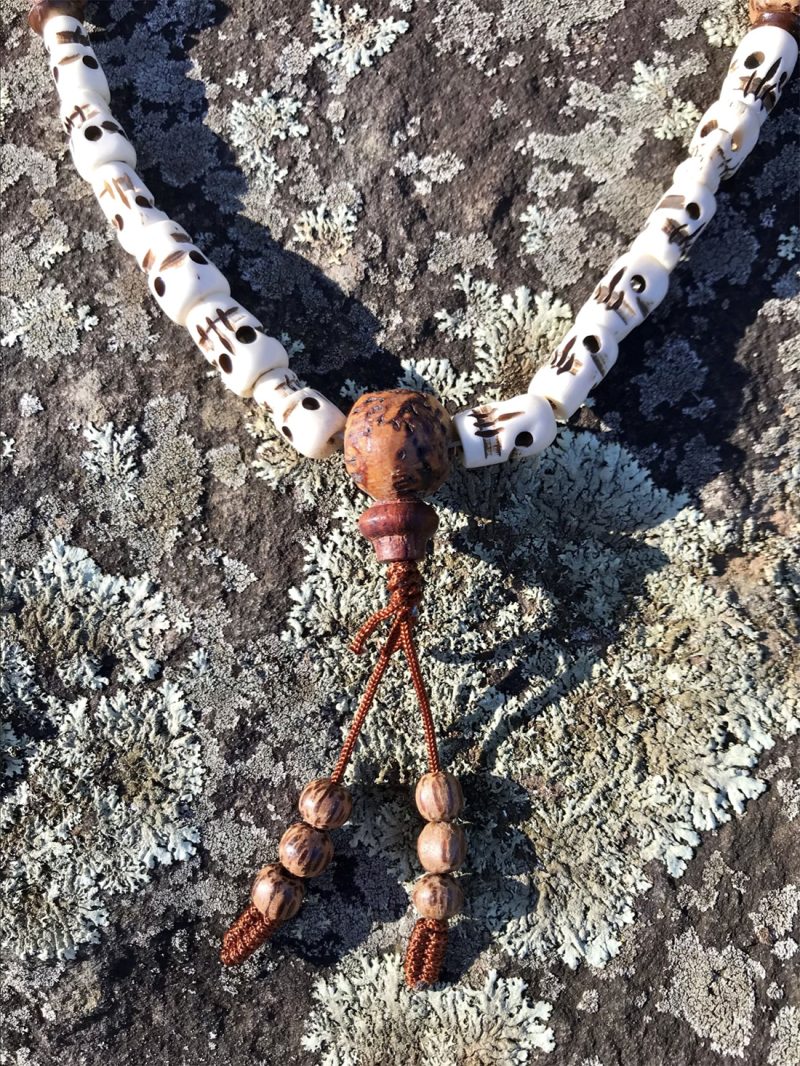 Skull Shaped Bone Mala with Raktu Seed - Image 2