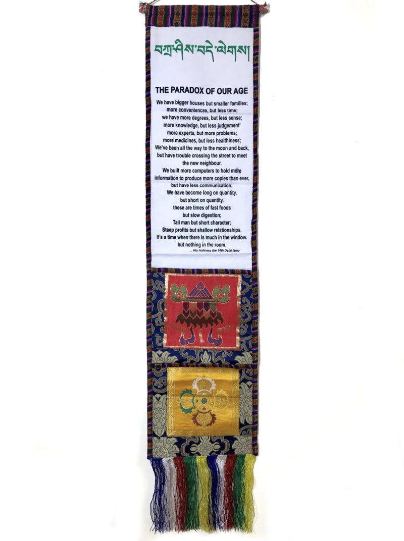 Banner with Quote from H.H the 14th Dalai Lama - Paradox of Our Age Banner