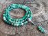 Green Sardonyx Agate Mala with Grey Druzzy Agate
