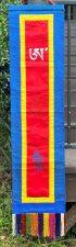 A OM HUNG Banner, blue frame brocade